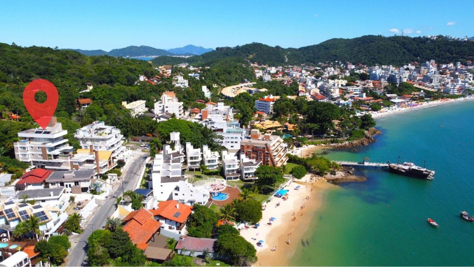 1079 - Apartamento Com Vista Para O Mar Em Bombinhas Bagian luar foto
